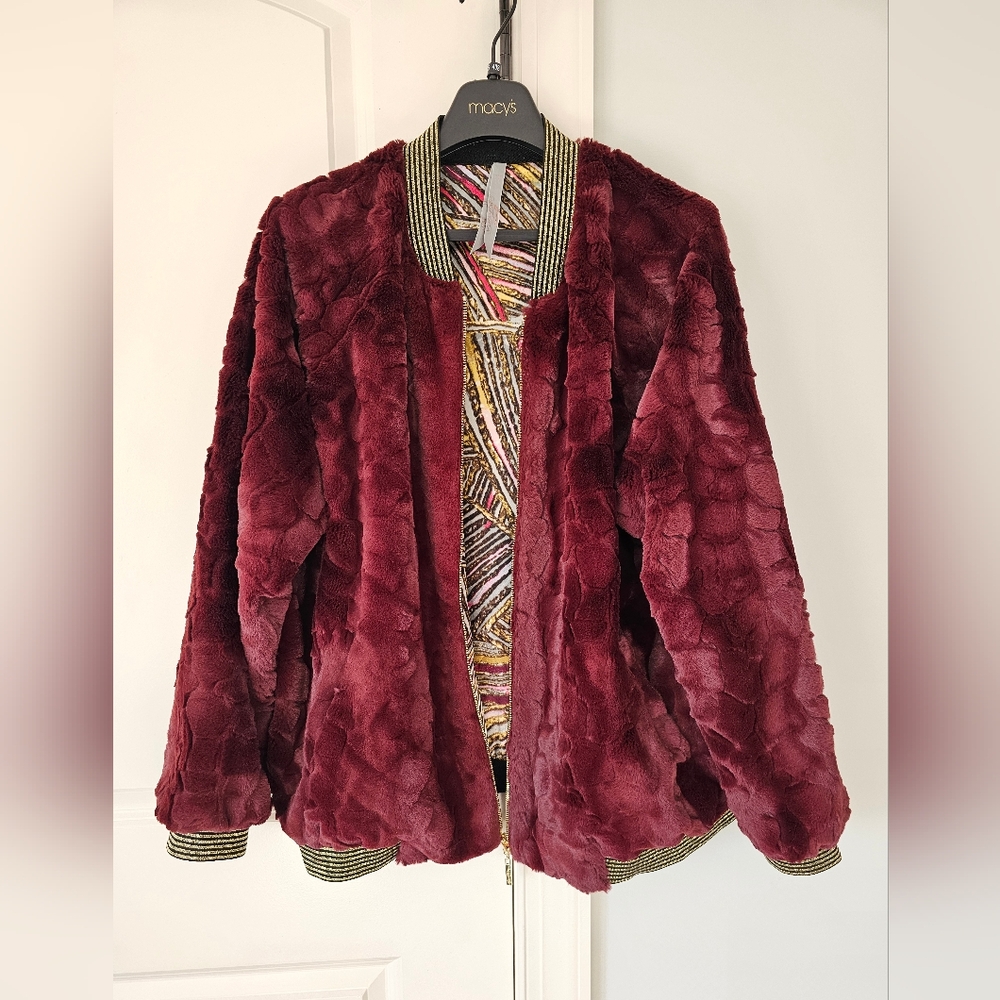 Melissa Mcarthy Seven7 Faux Fur Bomber Jacket